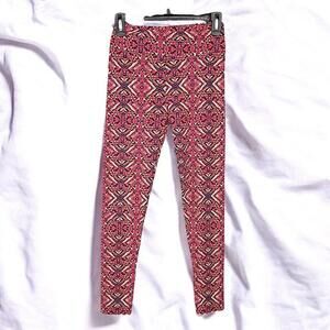 LuLaRoe Womans Leggings OS One‎ Size 2-10 Multicolor Tribal Pattern Activewear